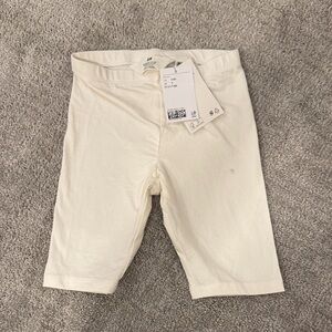 H&M Girls White Biker Shorts - size 7